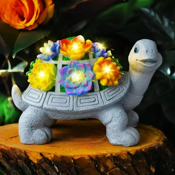 Solar Turtle Garden Statue